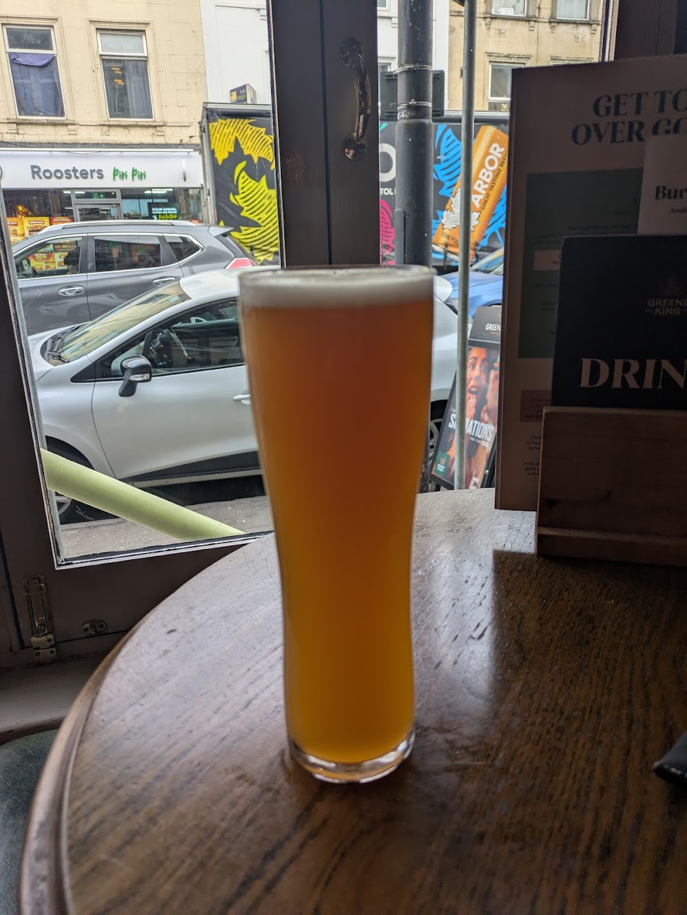 A picture of a pint of wheat beer