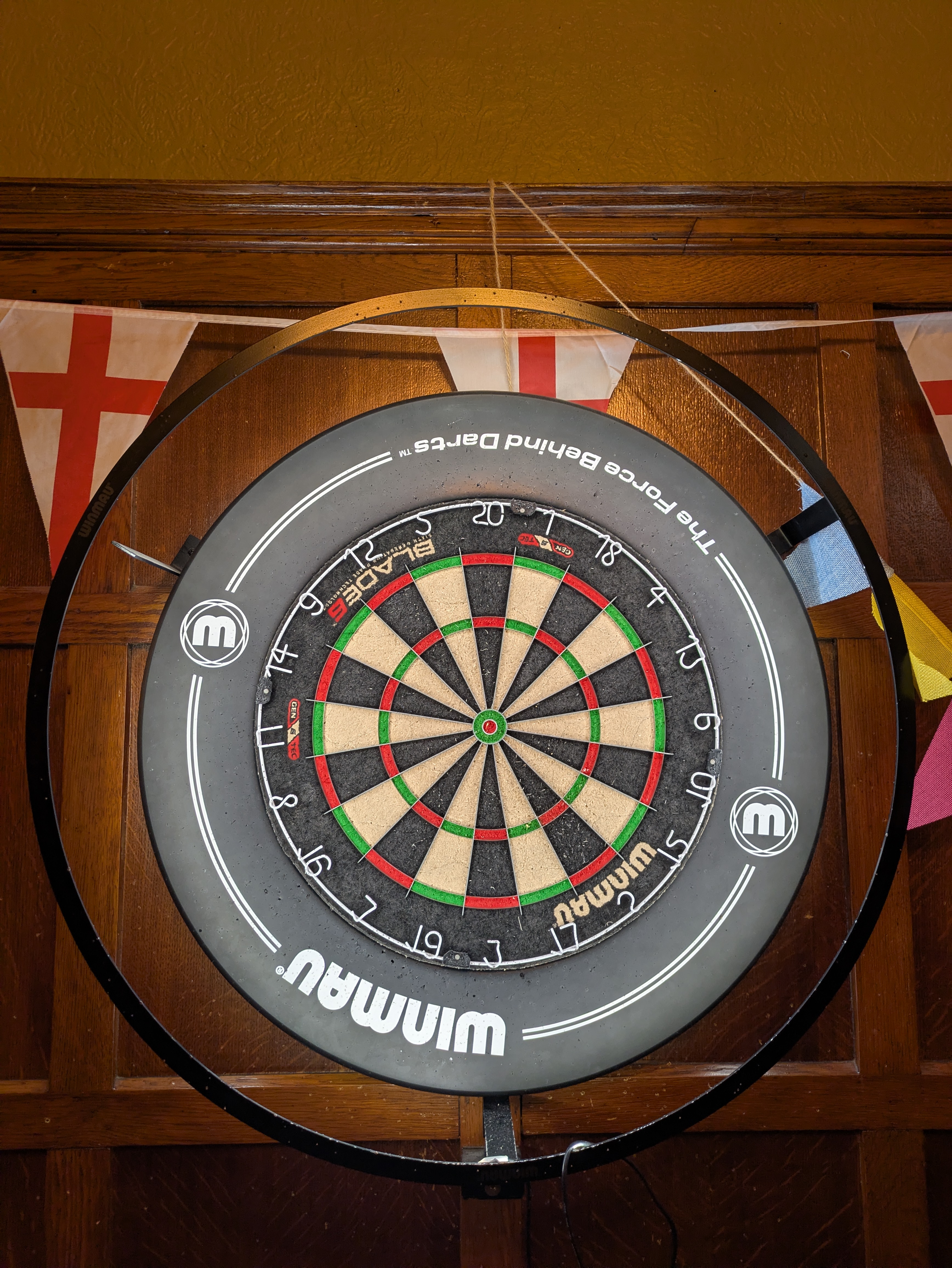 A close up picture of the board, the text on the foam surround is upside down