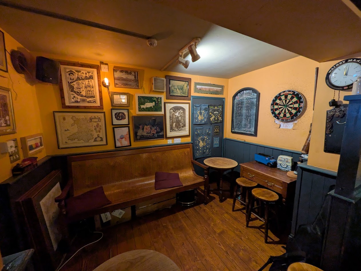 A wider shot showing the chalkboard and the edges of furniture I pushed out of the way