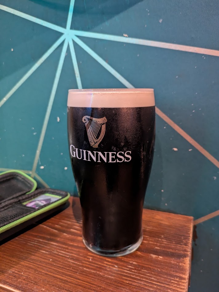 A fresh pint of Guinness