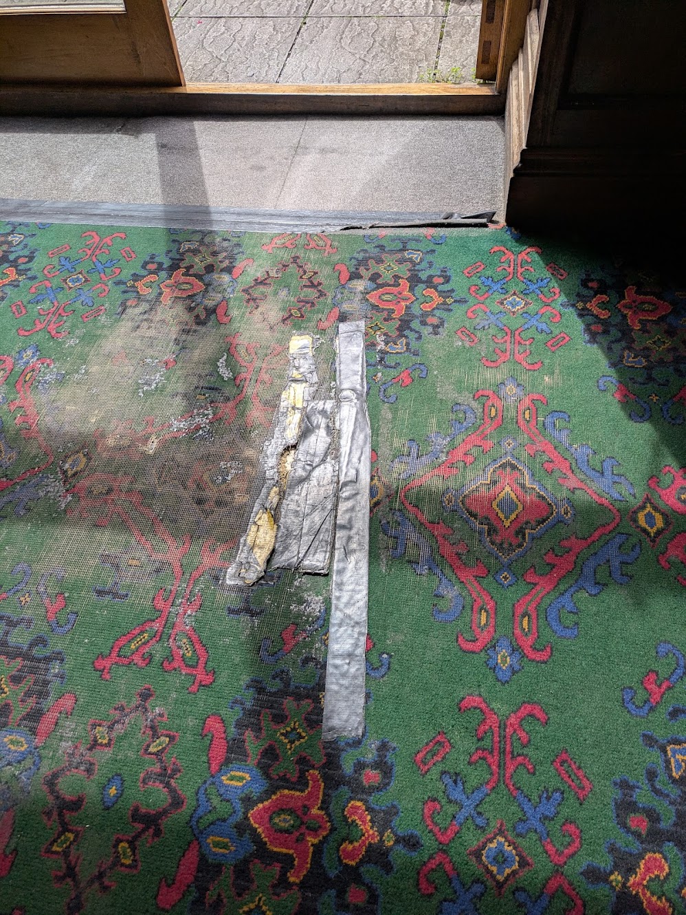 a picture of a bit of a mess of gaffer tape on the floor
